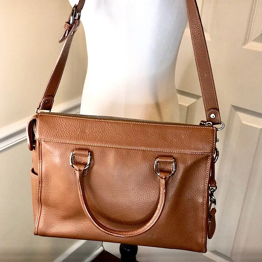 Vintage DOONEY BOURKE Brown Leather Messenger Laptop Shoulder Bag Briefcase